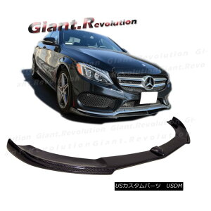 GAp[c VR Style Carbon Fiber Front Spoiler Lip 15+ BENZ W205 4DR C250 Sport AMG Bumper VRX^CJ[{t@Co[tgX|C[bv15+xcW205 4DR C250X|[cAMGop[