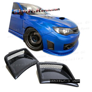 GAp[c Carbon Fiber Front Vent Cover Replacement Set For 08-12 Subaru WRX STI GRB 5DR 08-12XoWRX STI GRB 5DRpJ[{t@Co[tgxgJo[Zbg
