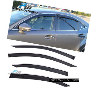 GAp[c For 14-16 Lexus IS250 IS350 Window Visor Shade Rain Sun Wind Guard Chrome Trim 14?16NTXIS250 IS350EChoCU[VF[hCTEChK[hN[g