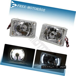 GAp[c 4X6 Inch LED Sealed Beam Square Chrome Diamond Headlights Head Lamps 4X6C`LED̖r[XNGAN[_ChwbhCgwbhv