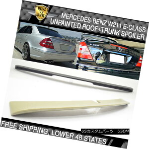 GAp[c 03-05 Benz W211 E-Class ABS Rear Unpainted Roof Spoiler + Trunk Spoiler Wing 03-05xcW211 ENXABSh[tX|C[+gNEX|C[EEBO