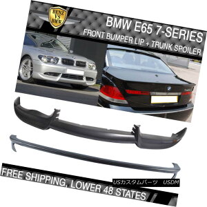 GAp[c Fits 02-05 BMW E65 745 750 7-Serie AC-S PU Front Bumper Lip + Trunk Spoiler tBbg02-05 BMW E65 745 750 7-ZGAC-S PUtgop[bv+gNEX|C[