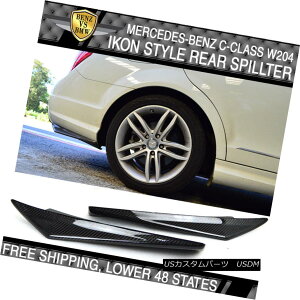 GAp[c USA Stock 12-14 C Class W204 LCI IKON Style Rear Splitter - Carbon Fiber (CF) č݌12-14 CNXW204 LCI IKONX^CAXvb^ - Yf@ہiCFj