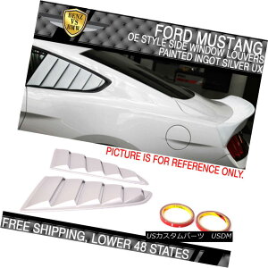 GAp[c For 15-18 Ford Mustang OE Style Paint UX Ingot Silver Side Window Louvers 15-18tH[h}X^OOEX^CyCgUXCSbgVo[TChEBhE[o[