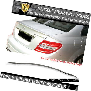 �G�A���p�[�c 08-14 Benz W204 Brabus Style #197 Obsidian Black Metallic Painted Trunk Spoiler 08-14�x���cW204�u���o�X�X�^�C����197���j�΍����^���b�N�h���g�����N�X�|�C���[ �y���s�A���i�z