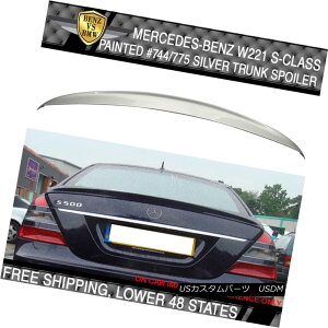 GAp[c 07-13 Benz W221 AMG #744 #775 Iridium Silver Metallic Painted Trunk Spoiler 07-13xcW221 AMG744775CWEVo[^bNhgNX|C[