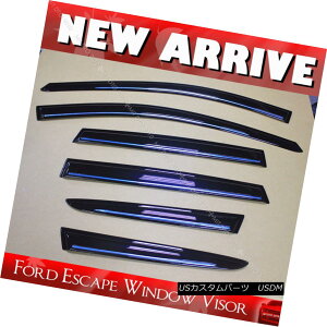 �G�A���p�[�c 6pcs Ford Escape 2013-2016 Kuga Window Visor Sun Shade Rain Guard Chrome Strip 6����t�H�[�h�G�X�P�[�v2013-2016�N�[�K�E�C���h�o�C�U�[�T���V�F�[�h���C���K�[�h�N���[���X�g���b�v