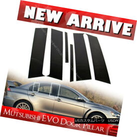 エアロパーツ Carbon For Mitsubishi Evolution 4DR 10th Door Pillar Cover Trim Cap 6pcs EVO 三菱エボリューション4DR用10thドアピラーカバートリムキャップ6枚入りEVO