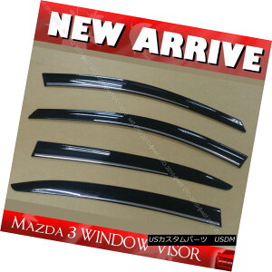 GAp[c RAIN GUARD WINDOW SHADE VISOR W/CHROME STRIP For Mazda 3 2014-2016 4D/5D CK[hEBhEVF[hr[AW /NXgCv}c_3 2014-2016 4D / 5D