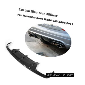 �G�A���p�[�c Carbon Fiber Rear Bumper Lip Diffuser Fit for Mercedes Benz W204 C63 AMG 09-11 �����Z�f�X�x���cW204�p�Y�f�@�ۃ��A�o���p�[���b�v�f�B�t���[�U�[�t�B�b�gC63 AMG 09-11