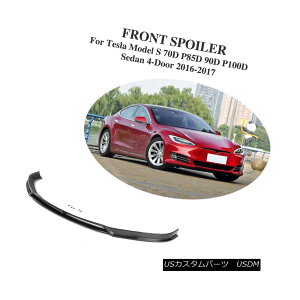 GAp[c Front Carbon Fiber Lip Spoiler Bumper Fit For Tesla 70D P85D 90D Sedan 4-D 16-17 eX70D P85D 90DZ_4-D 16-17̃tgJ[{t@Co[bvX|C[op[tBbg