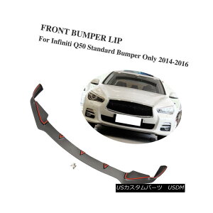 �G�A���p�[�c Black PU Front Bumper Lip Chin Bodykit for Infiniti Q50 Base Sedan 4Door 14-15 �C���t�B�j�e�BQ50�x�[�X�Z�_��4Door 14-15�p�u���b�NPU�t�����g�o���p�[���b�v�`���{�f�B�L�b�g �y���s�A���i�z