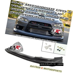 GAp[c VT-Style Front Lip + Lower Splitter (Urethane) Fits 08-15 Mitsubishi EVO X 10 VT-X^Ctgbv+Xvb^iE^jtBbg08-15OHEVO X 10