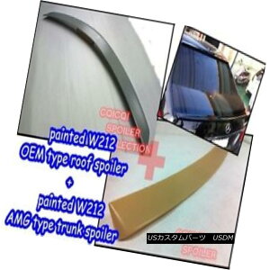 エアロパーツ Painted M-BENZ W212 E class OEM type roof + AMG type trunk spoiler color-775◎ 塗装されたM-BENZ W212 EクラスOEMタイプの屋根+ AMGタイプのトランクスポイラーcolor-775?