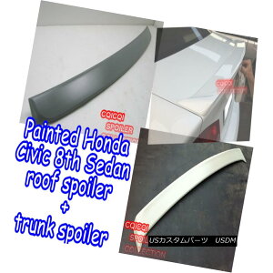 �G�A���p�[�c Painted COMBO HONDA 06-11 CIVIC 4D Sedan roof spoiler + trunk spoiler all color�� �h���R���{�z���_06-11�V�r�b�N4D�Z�_�����[�t�X�|�C���[+�g�����N�X�|�C���[���ׂĂ̐F�H �y���s�A���i�z