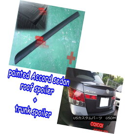 エアロパーツ Painted Honda 08-12 ACCORD 8th Sedan roof spoiler + OEM type trunk spoiler ◎ 塗装ホンダ08-12 ACCORD第8回セダンルーフスポイラー+ OEMタイプのトランク・スポイラー？