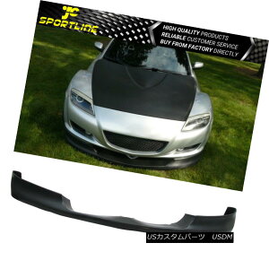 エアロパーツ Black PU Front Bumper Lip Spoiler Bodykit Fits 04-08 Mazda RX8 Coupe 4Dr ブラックPUフロントバンパーリップスポイラーボディキットフィット04-08マツダRX8クーペ4Dr