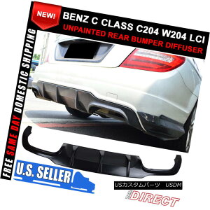GAp[c 12-14 Mercedes-Benz C Class W204 LCI 4Dr AMG Unpainted Rear Diffuser - ABS 12-14 Mercedes-Benz CNXW204 LCI 4Dr AMGhAfBt[U[ - ABS