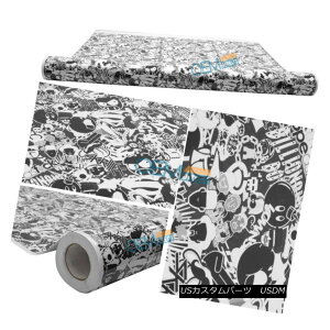 �G�A���p�[�c For 60X59 Inch JDM Cartoon Decal Vinyl Sheet Wrap Sticker Bomb Black White Style 60X59�C���`JDM����f�J�[���p�r�j�[���V�[�g���b�v�X�e�b�J�[���e�u���b�N�z���C�g�X�^�C�� �y���s�A���i�z