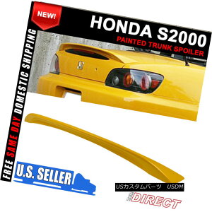 エアロパーツ 04-09 S2000 AP2 ABS Trunk Spoiler Wing Painted Rio Yellow Pearl # Y65P 04-09 S2000 AP2 ABSトランク・スポイラー・ウィングペイント・リオ・イエロー・パール#Y65P