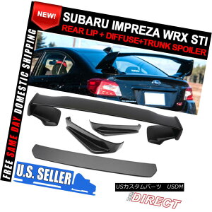 GAp[c Fits 15-18 Subaru WRX STI V Limited Rear Lip 2Pc+Diffuser+Spoiler ABS tBbg15-18 Subaru WRX STI Vbv2Pc +fBt[U+ ABS