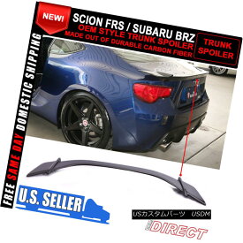 エアロパーツ Fit For 13-17 Scion FRS Subaru BRZ OE Style Trunk Spoiler - Carbon Fiber CF 13-17サイオンFRS用スバルBRZ OEスタイルトランクスポイラー - カーボンファイバーCF用