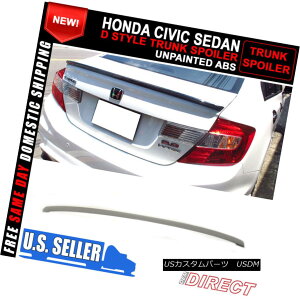 GAp[c 12-14 Honda Civic 9Th Gen 4Dr D Style Unpainted ABS Trunk Spoiler 12-14z_VrbN9Th Gen 4Dr DX^ChABSgNX|C[