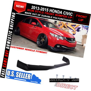 �G�A���p�[�c For 13-15 Honda Civic 4 Door Sedan Ikon Style Front Bumper Lip (Usdm Model) �z���_�V�r�b�N4�h�A�Z�_���C�R���X�^�C���t�����g�o���p�[���b�v�i�E�b�h���f���j �y���s�A���i�z