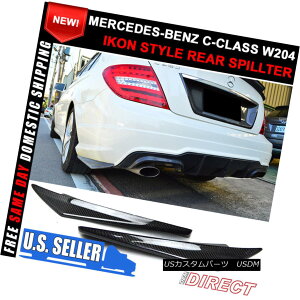 GAp[c 12-14 Benz C Class W204 LCI IKON Style Rear Spiltter - Carbon Fiber (CF) 12-14xcCNXW204 LCI IKONX^CAXvb^ - Yf@ہiCFj