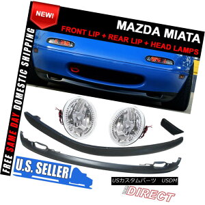 GAp[c For 90-97 Mazda Miata RS Style Front + Rs Rear Lip + Clear Led Head Lamp Light 90-97}c_Miata RSX^Ctg+ R̃AO+NAwbhCgwbhCg