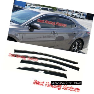 GAp[c JDM Style Side Window Visors + Chrome Molding Trims Fit 18-Up Toyota Camry JDMX^C̃TChEChoCU[+N[[fBOg18tB[g̃g^JɓK