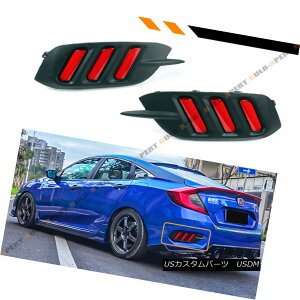 GAp[c FOR 16-18 HONDA CIVIC REAR BUMPER REFLECTOR RED LENS LED STRIP BRAKE LIGHT LAMP z_o[Xop[tN^[bhYLEDXgbvu[LCgCgp16-18