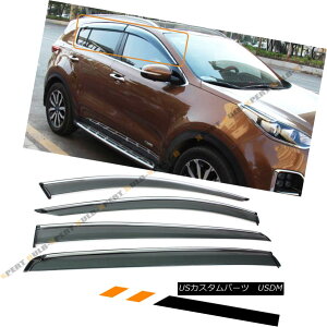 GAp[c FOR 2017-18 KIA SPORTAGE CLIP ON CHROME TRIM WINDOW VISOR RAIN GUARD DEFLECTOR 2017-18ÑN[gEBh[oCU[CK[hftN^[KIAX|[cNbv