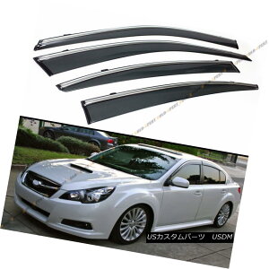 GAp[c FOR 10-14 SUBARU LEGACY 4 DR SEDAN CLIP-ON SMOKE TINTED WINDOW VISOR CHROME TRIM 10-14XoKVB4 DRZ_NbvI\[LegEChErW^[Ng