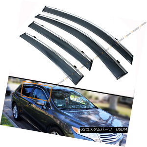 GAp[c FOR 2008-2016 TOYOTA VENZA CLIP ON SMOKE TINTED SIDE WINDOW VISOR W/ CHROME TRIM 2008N?2016Ng^ExUEN[IE`[NETChEChEEr[AW /NEg