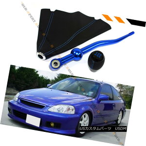 GAp[c FOR 1993-97 HONDA DEL SOL BLUE DUAL BEND SHORT SHIFTER+ SHIFT KNOB+LEATHER BOOT FOR 1993-97 HONDA DEL SOL BLUEfAExhEVt^[+VtgEmu+U[Eu[c