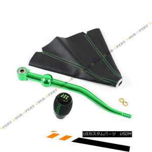 GAp[c FOR 93-97 HONDA DEL SOL GREEN DUAL BEND SHORT SHIFTER + SHIFT KNOB+LEATHER BOOT 933-97z_EfE\[EO[fAEV[gEVt^[+VtgEmu+U[Eu[c