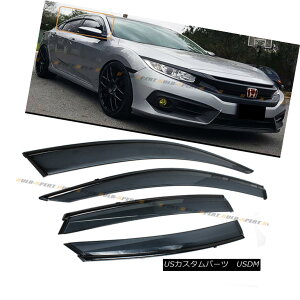 GAp[c FOR 2016-18 HONDA CIVIC X FC1 FC2 JDM SMOKE WINDOW VISOR W/ CLIPS  BLACK TRIM z_VrbNX FC1 FC2 JDM SMOKE WINDOW VISOR W / CLIPSamp; ubNg