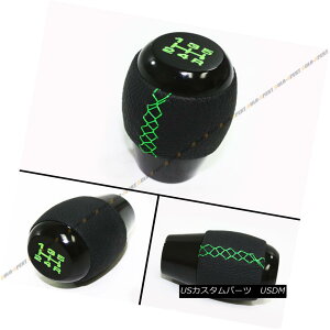 GAp[c FOR 1988-2014 HONDA CIVIC SI 5 SPEED BLK LEATHER SHIFTER KNOB W/ GREEN STITCHING 1988-2014z_VrbNSI 5BLKU[Vt^[mu/O[X`O
