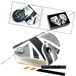 �G�A���p�[�c FOR 08-18 MINI COOPER BLACK GREY UNION JACK UK FLAG LEATHER KEY FOB HOLDER POUCH 08-18 MINI COOPER BLACK GREY UNION JACK�pUK�t���b�O���U�[�L�[�z���_�[�z���_�[�|�[�` �y���s�A���i�z