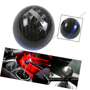 GAp[c M10 X 1.5 ROUND CARBON FIBER MANUAL 6 SPEED SHIFT KNOB BLUE STRIP FOR HONDA M10 X 1.5EhYf@ۃ}jA6Xs[hEVtgEmuEu[EXgCvEz_