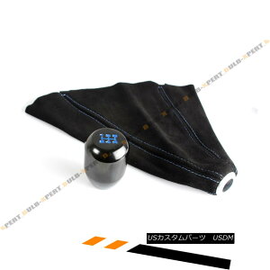 GAp[c M10 X 1.25 Type-R Black Blue 5 Speed Gear Knob + Suede Shift Boot For Mitsubishi M10 X 1.25^Cv-RubNu[5Xs[hMAmu+XG[hVtgu[cOHp