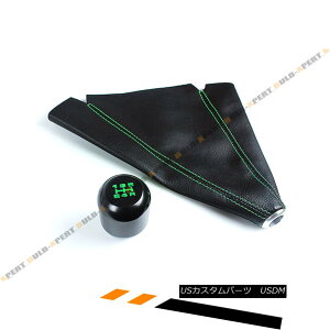 GAp[c M10 X 1.25 JDM Type-R Blk Green 5 Speed Gear Knob + Leather Shift Boot For Mazda M10 X 1.25 JDM^Cv-R BlkO[5Mmu+U[Vtg}c_pVtgu[c