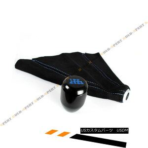 GAp[c M10 X 1.5 Type-R Style Black Blue 6 Speed Gear Knob + Suede Shift Boot For Honda M10 X 1.5^Cv-RX^CubNu[6Xs[hMAmu+XG[hVtgz_pu[c