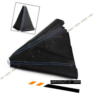 GAp[c BLACK PVC LEATHER MANUAL SHIFT SHIFTER BOOT COVER WITH BLUE STITCHING FOR TOYOTA ubNPVCU[}jAVtgVt^[u[cJo[g^̂߂̐hJ