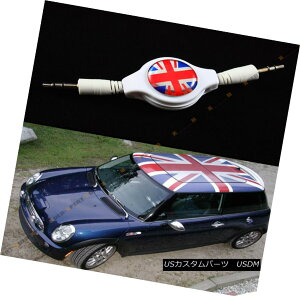 GAp[c Mini Cooper S Union Jack UK Retractable Audio 3.5MM Jack White Cable Aux Cord ~jN[p[SjIWbNCMXgN^uI[fBI3.5MMWbNzCgP[uAUXR[h