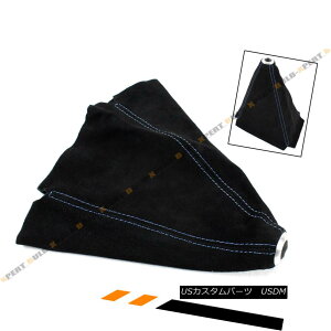 GAp[c BLACK SUEDE MANUAL SHIFT SHIFTER BOOT COVER WITH BLUE STITCHING FOR MAZDA ubNEXG[hE}jAEVtgEVt^[Eu[cEJo[ƃu[EXeBbLOE}Y_