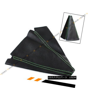 GAp[c BLACK PVC LEATHER MANUAL SHIFT BOOT COVER WITH GREEN STITCHING FOR HYUNDAI ubNPVCU[}jAVtgu[cJo[ƃO[Xeb`ipj