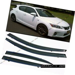 GAp[c JDM SMOKE TINTED WINDOW VISOR WTIH CHROME TRIM FOR ZWA10 2011-16 LEXUS CT200H JDḾAZWA10̂߂̃Ngƃ^oȒ̌i܂2011-16 LEXUS CT200H