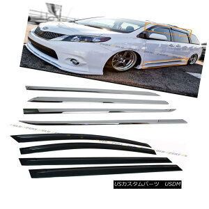 �G�A���p�[�c FOR:2011-16 TOYOTA SIENNA CHROME SIDE MOLDING MOULDING TRIM+ WINDOW DOOR VISORS FOR�F2011-16�g���^�E�V�G�i�E�N���[���E�T�C�h�E���[���h�E�t�H�[�����O�E�g�����E�h�A�E�h�A�E�o�C�U�[